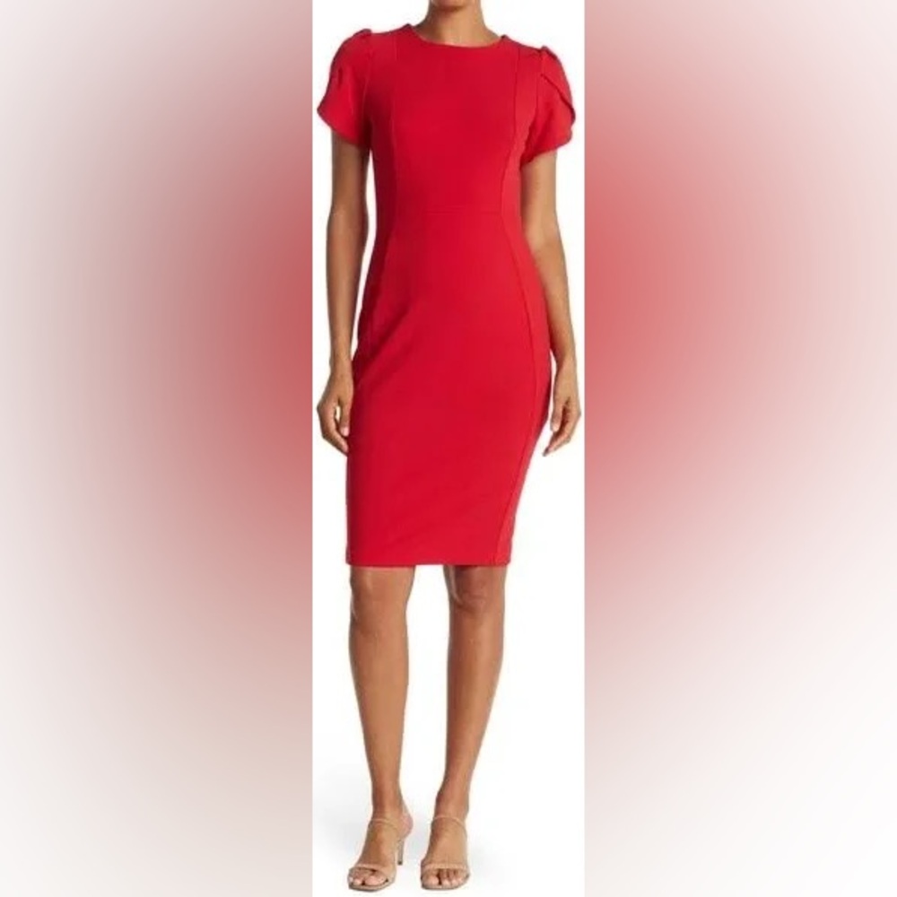 Calvin Klein Vibrant Red Midi Dress